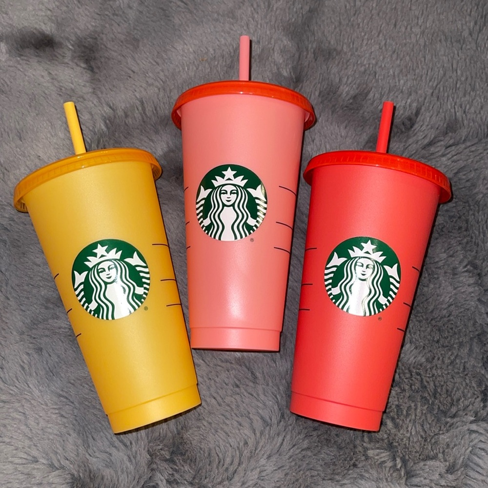 3 Starbucks reusable cups